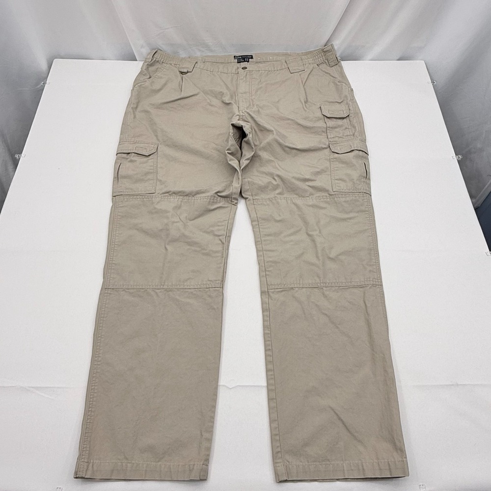 5.11 Tactical‎ Canvas Cargo Pants Mens 48x35 Tan Utility Workwear Straight Leg L